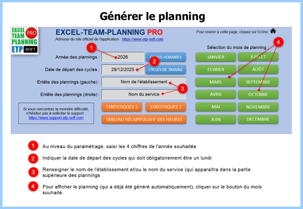 Generer le planning